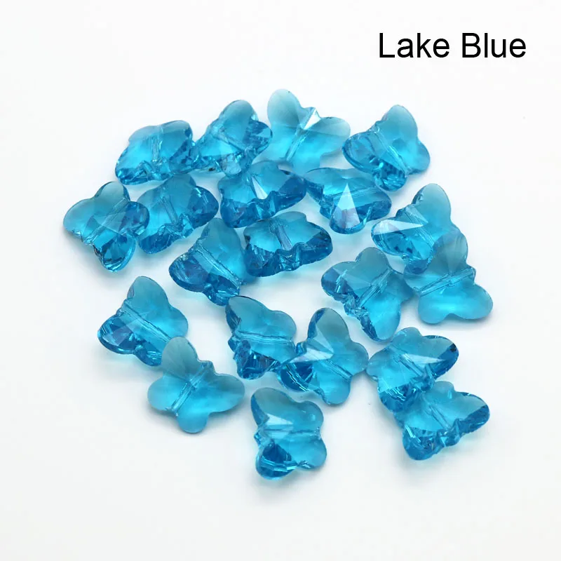 

50pcs/lot 12x14mm Small Lake Blue Butterfly Crystal Beads Handmade Bracelet Diy Beads For Jewelry Making Crystal Loose Beads