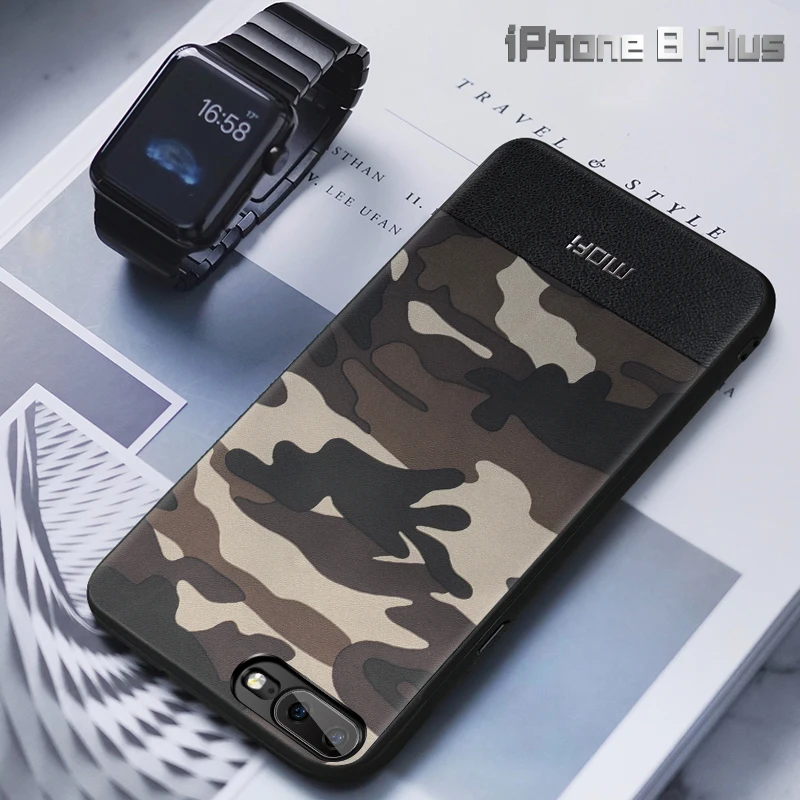 Чехол для iphone 7 8 Plus чехол MOFI iPhone plus Apple 7plus камуфляжный кожаный 7P P|Бамперы| |