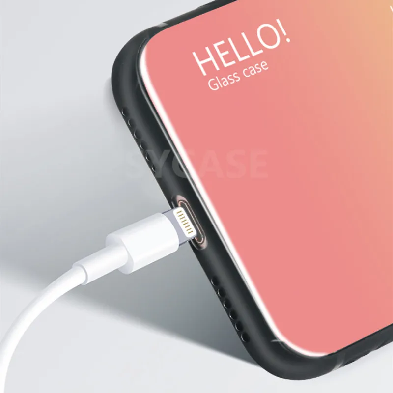 Чехол SYCASE с буквенным градиентом из закаленного стекла для телефона xiaomi Mix3 чехол