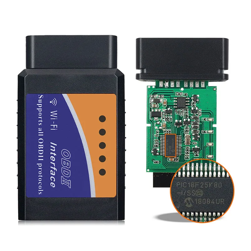 Лучший WI FI ELM327 V1.5 OBD2 для IOS/Android/ПК 1 5 ELM 327 Bluetooth OBDII сканера реального 25K80 OBD II