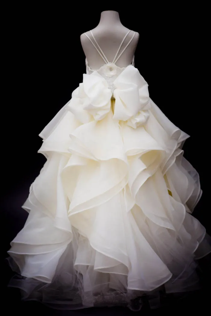 Элегантный выпускные платья дети цветов девушка спинки спагетти ремень рукавов