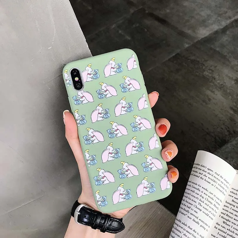 Милый мультяшный чехол для телефона Dumbo iPhone X XR XS Max 6 6S Plus мягкий силиконовый 7 8