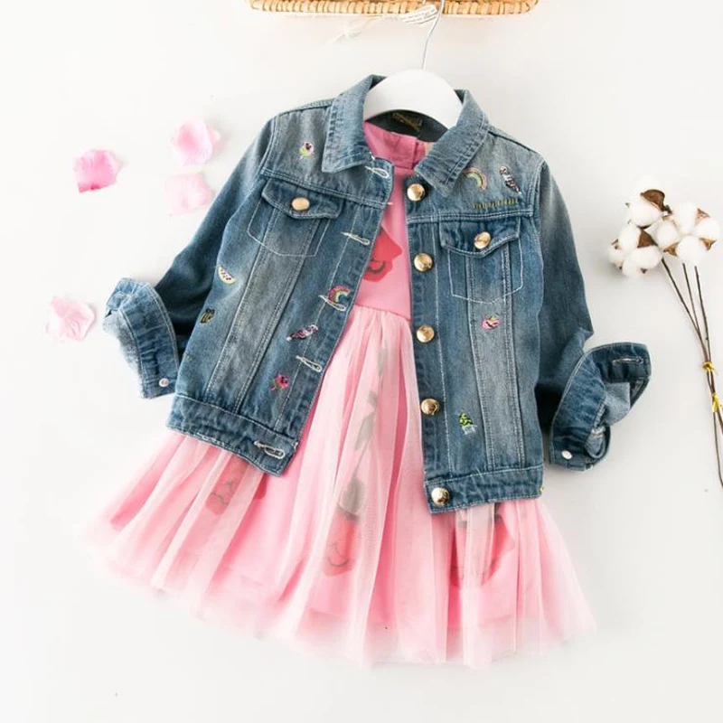 Denim Coat 2019 autumn clothes for boys and girls denim jacket children clothing Cowboy Kids coat 3yrs baby Fall Outwear | Детская