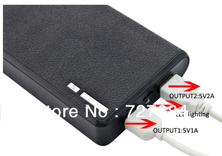 Free Shipping 2USB port Power Bank 20000mAh External Battery pack and charger for iphone 5 4S / SAMSUNG Galaxy SIV S4 HTC One | Мобильные