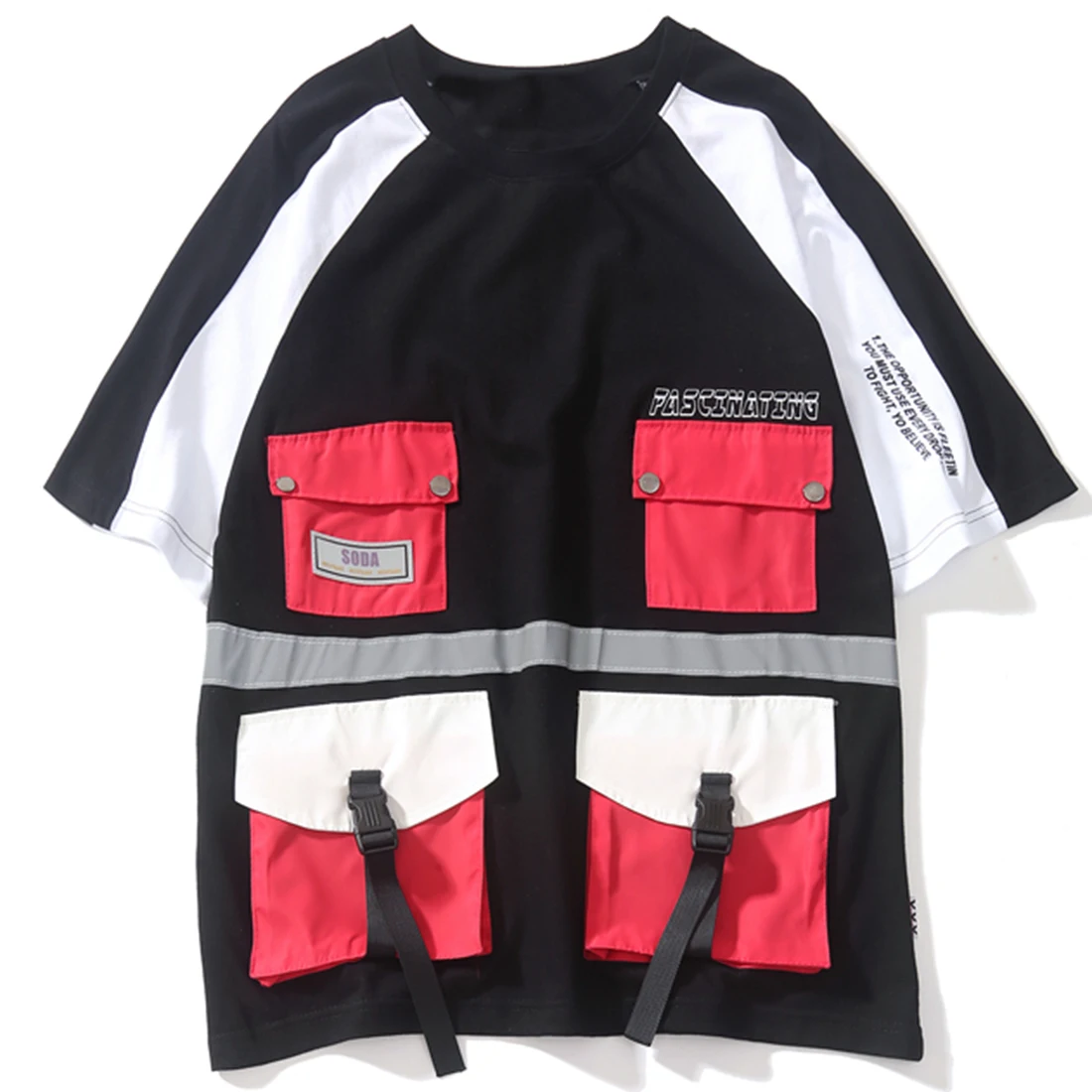 Мужские Светоотражающие футболки Aelfric Eden с несколькими карманами и лентой