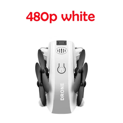 white 480p camera Лучшая цена Fpv mini drone pro rc вертолет для селфи высота удержания Дроны с широким углом 1080p hd камера Квадрокоптер - Цвет: white 480p camera