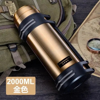 I 2000ml Горячо! Термос с изоляцией из нержавеющей стали, 1л/2л/3Л, Термокружка для путешествий, кофейные кружки, термовакуумная бутылка для воды, Термокружка - Цвет: I 2000ml