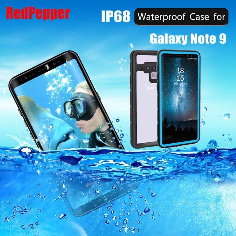 

Original RedPepper Dot Series IP68 Waterproof Case For Samsung Galaxy Note 9 Diving Underwater PC + TPU Armor Cover SN93