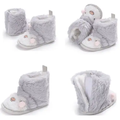 Новые милые зимние мягкие ботинки с рисунками для маленьких мальчиков и девочек