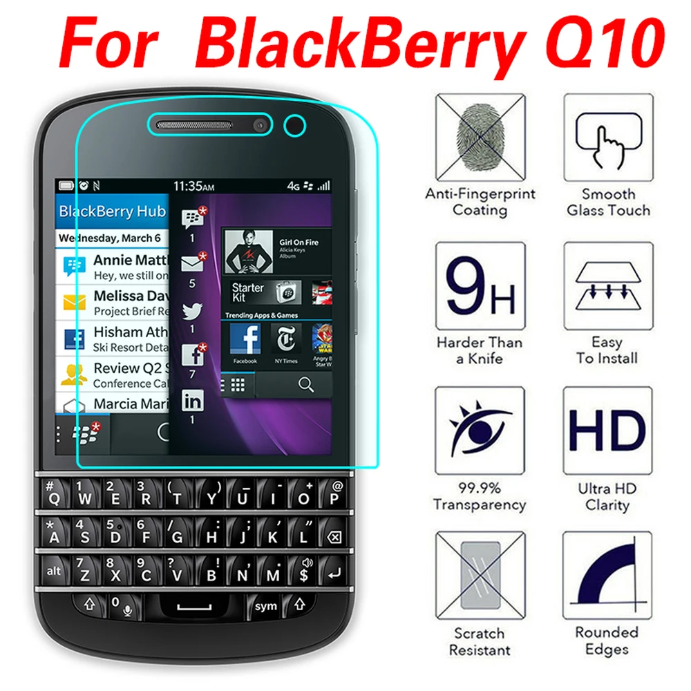 2.5D закаленное стекло защитная пленка для экрана BlackBerry Q10 Q20 Z30 Aurora Keyone стеклянная