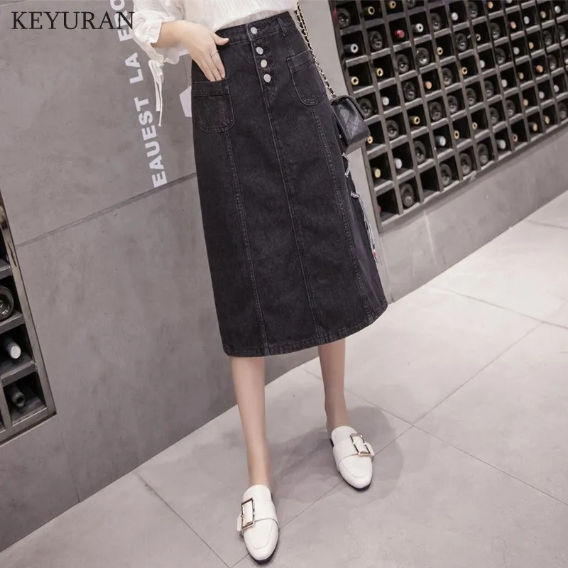 Женская новая джинсовая юбка большого размера с высокой талией облегающая