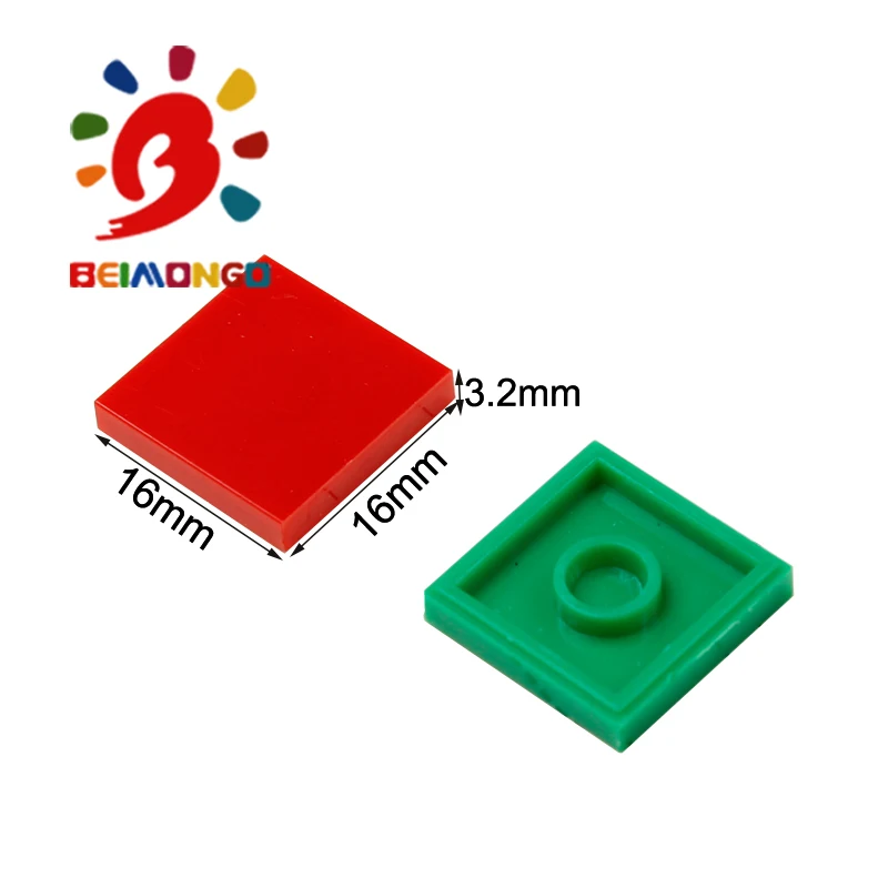 Бесплатная доставка! Строительные блоки BEIMONGO из плоской плитки 2x2 200 шт.