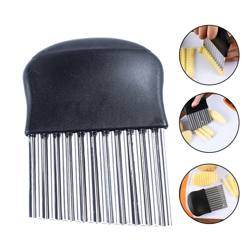 

Potato Vegetables Wavy Chopper Serrator Stainless Steel Blade Crinkle Cutter Slicer Easy Kitchen Tool Stainless Steel Blade