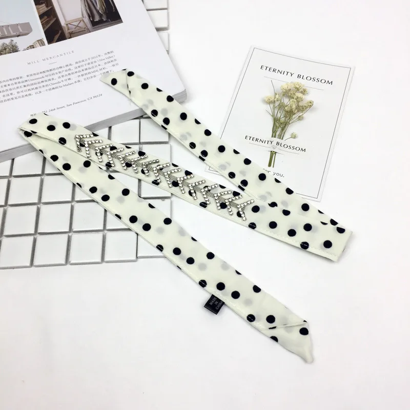 Printing Small Scarf Necklace Female Korean Fashion Rhinestone Ornament Collar Autumn and Winter Hot Sale |