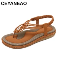 ceyaneaosummer fashion sandals woman platform soft leather large size flip flops sandals comfortable shoes6colors availablee1770