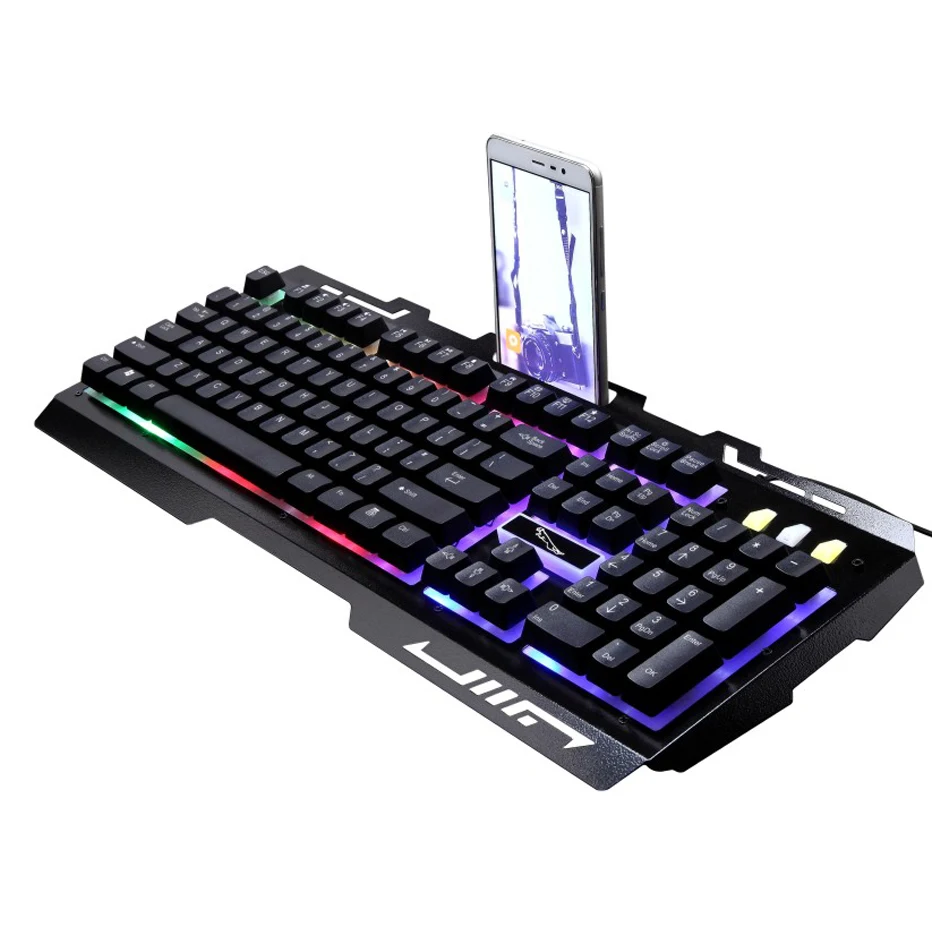 USB Проводная игровая клавиатура 104 клавиш RGB подсветка механическое чувство
