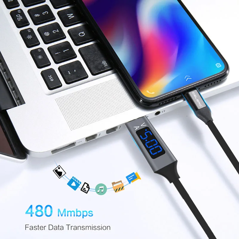 Светодиодный дисплей Micro Usb Тип C кабель для быстрой зарядки 3 0 Usbc Microusb Samsung S20 Ultra Note