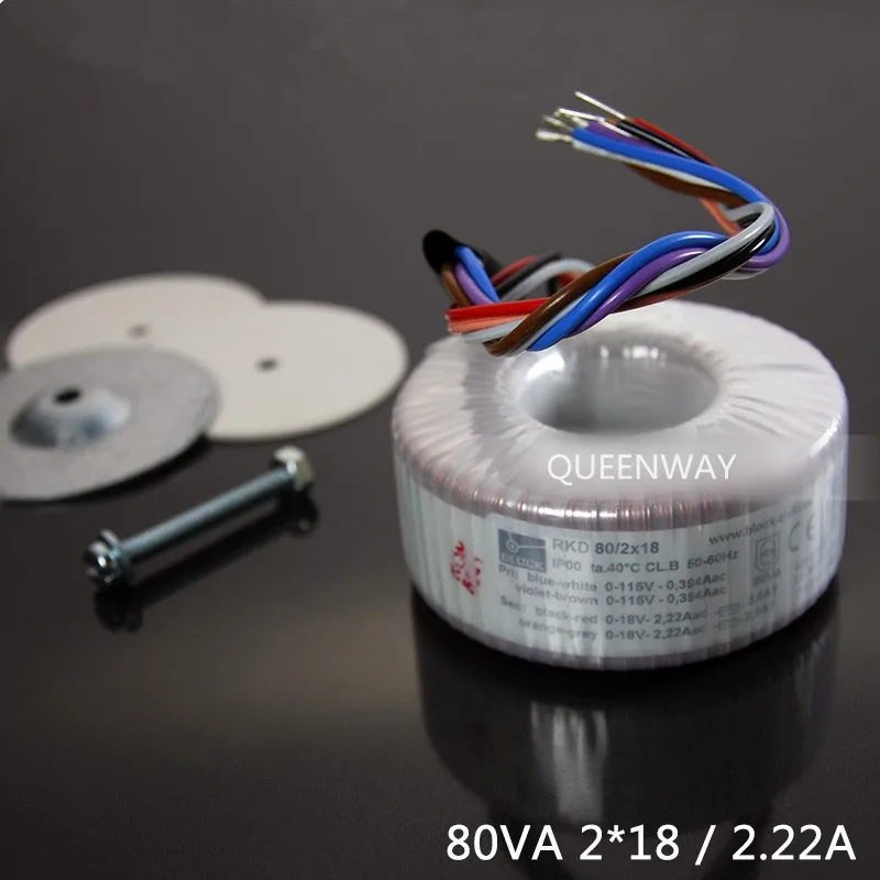 

T-022 2*18V 80W 80W, New Block Toroidal Transformer Pre Amp Audio Decoding