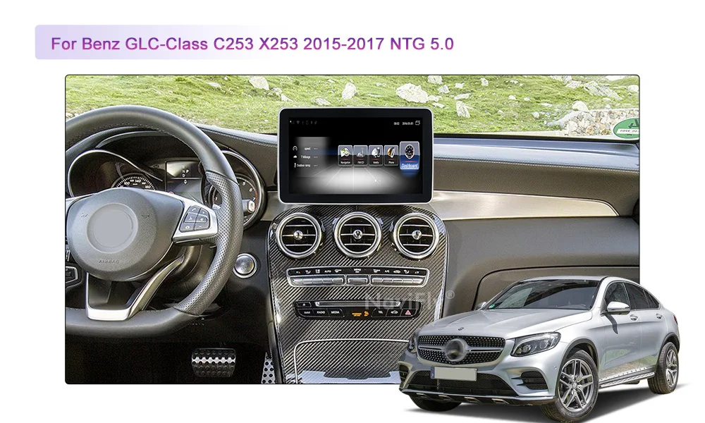 Navifly 3g ram Android HD экран автомобильный аудио gps мультимедийный плеер для Mercedes Benz GLC X253- поддержка DVR Камера просмотра