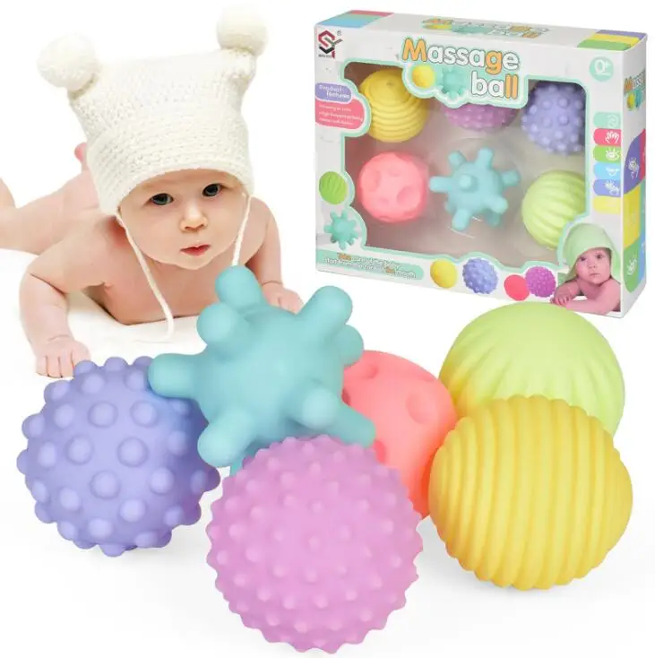 Детские погремушки развивающий мячик строительные блоки 3D Touch мягкие шарики