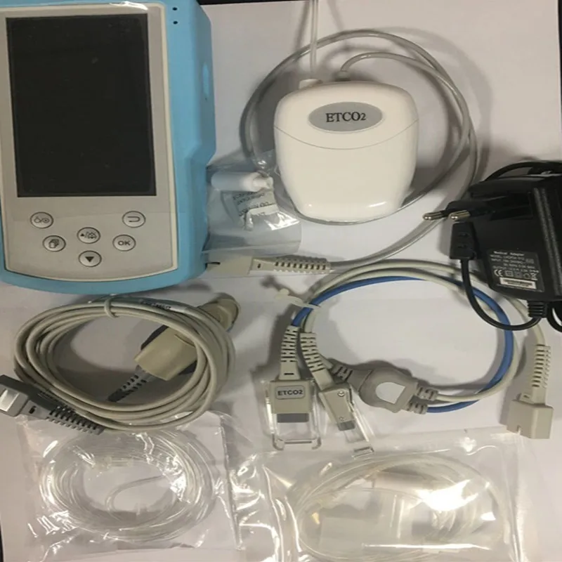 Ручной EtCo2 монитор Co2 Монитор датчик Healthecare Spo2 и Etco2 Capnograph Monitor с Sidestream для