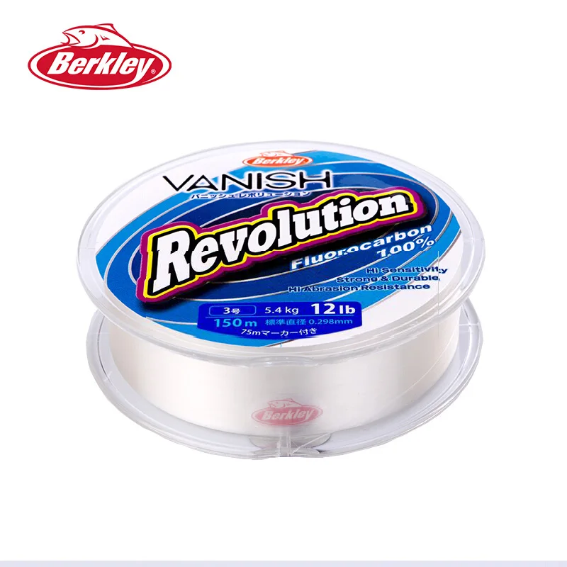 Berkley VANISH Revolution 150 м Фторуглеродные рыболовные лески 2,5-14LB супер сильная брендовая линия лидер чистая бестеневая устойчивость