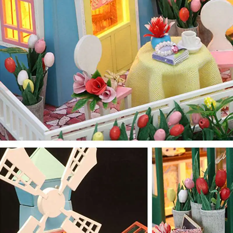 Детские деревянные куклы, сборные модели, игрушки для детей DIY, миниатюрные игрушки, 3D кукольный домик, мебель, кукольный домик для девочек, подарки на день рождения