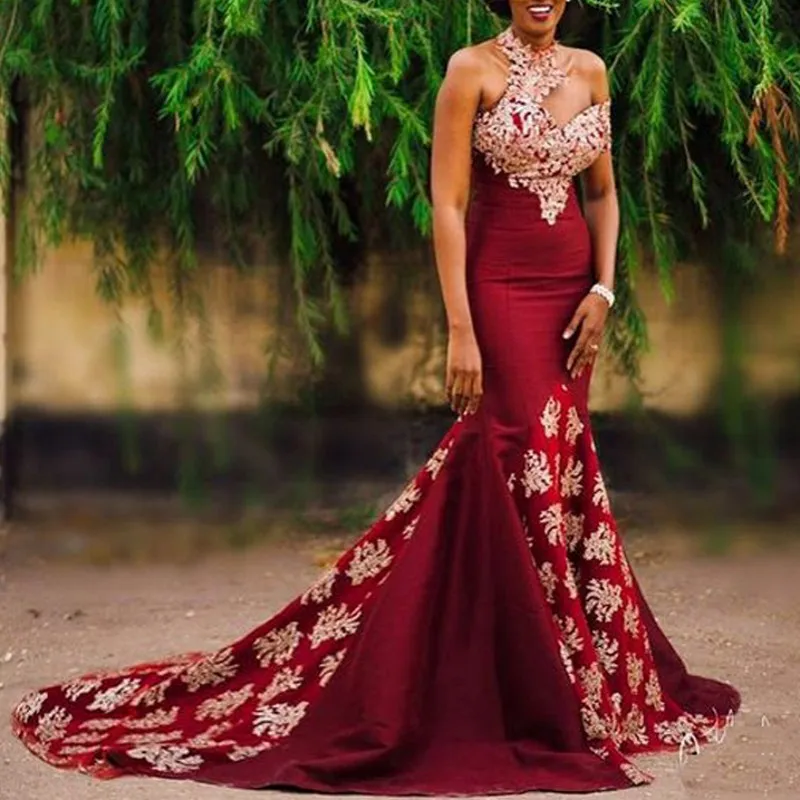 Pageant Dress African Woman Evening Dresses robe de soiree Backless Burgundy Formal Gowns Long Amazing abiye gece elbisesi | Свадьбы и