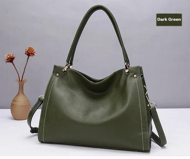 Dark Green Быстрая новая натуральная кожа женская длинная сумка через плечо сумка для бляшек - Цвет: Dark Green