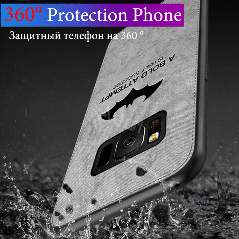 Чехол для samsung Galaxy S6, S7 Edge, S8 Plus, S9 Plus, PC, кожа, ткань, задняя крышка, чехол для samsung Note 8, 9, Coque