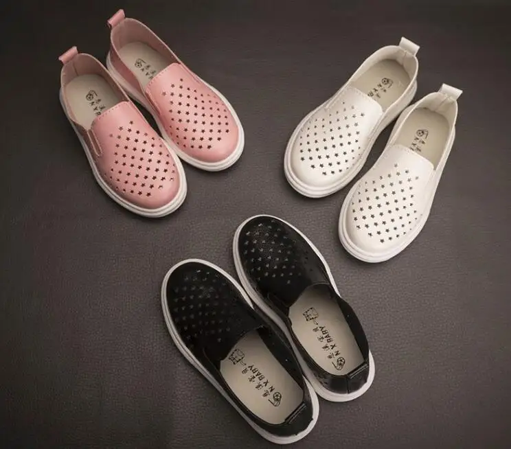 

JY Spring Summer Children Girl Shoes Hollow Out Pentagram Flat Casual 3Colors 21-37 K-515 TB03
