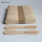 Персонализированные лазерные гравировочные палочки для мороженого, плоская ложка для мороженого, хрустящие рисовые палочки, мини-палочки для конфет и Яблоков 94 мм