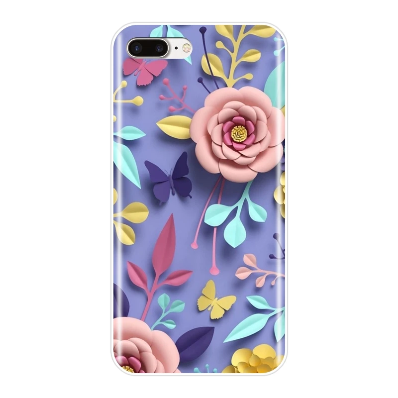 Мягкий чехол для телефона iPhone 6 S 7 8 X XR XS Max силиконовый чехол-накладка с розой