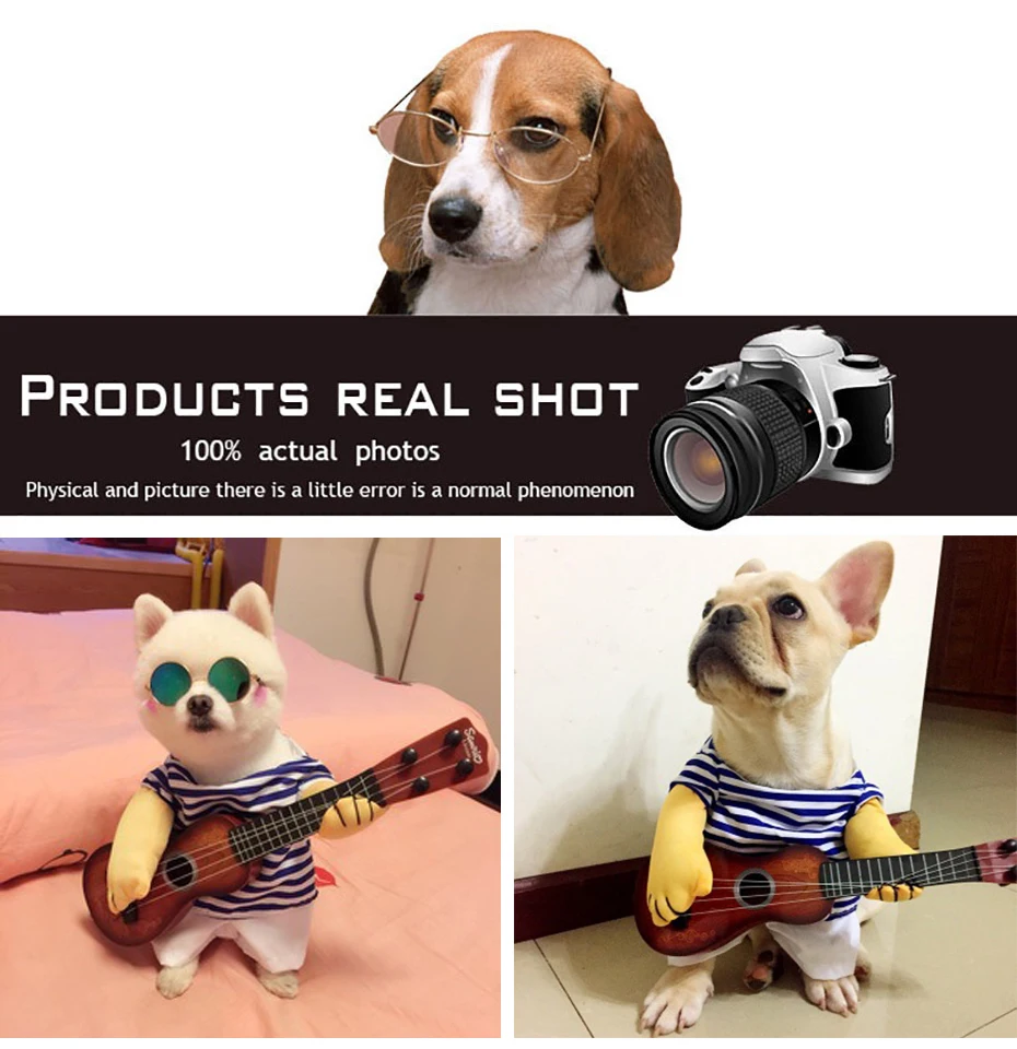 KIMHOME PET одежда для собак для маленьких собак интересный одежда-для-собак гитарист Ролевая игра Осень и зима чихуахуа пальто Французский бульдог одежда для животных Подходит для собак и кошек среднего размера S-XL