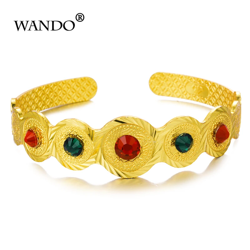 WANDO золотой цвет арабский браслет с монетами женский мусульманский Шарм