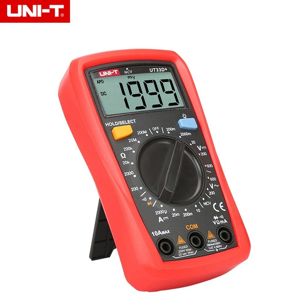UNI-T UT33D + цифровой мультиметр с NVC Тестер Диапазон 60 в измеритель напряжения 10A DC