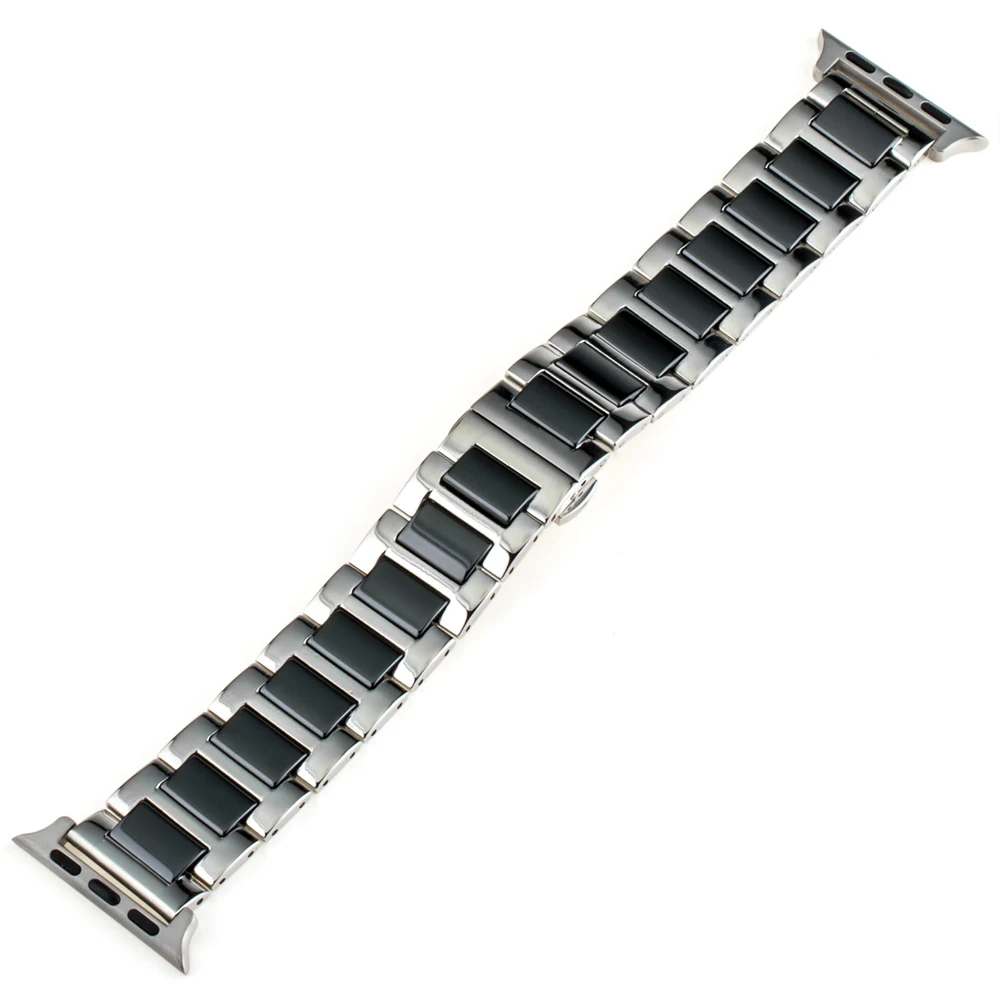 Ceramic &amp Stainless Steel Watchband for iWatch Apple Watch Series 7 SE 6 5 4 3 2 38mm 40mm 41mm 42mm 44mm 45mm Band Wrist Strap | Наручные