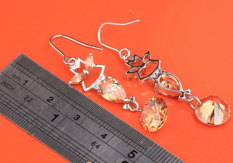 Красивые шампанское коричневый оранжевый Morganite multigems стерлингового серебра 925