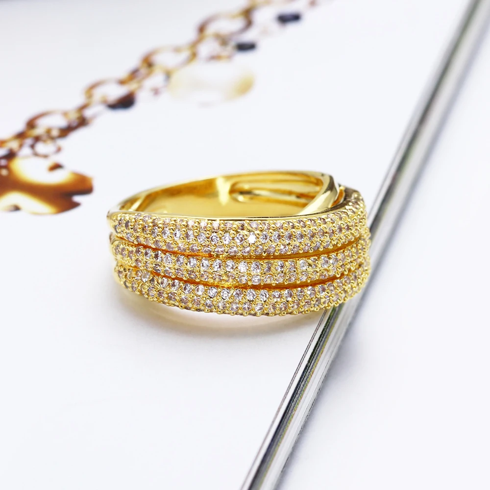 Большой OL дизайн элегантное кольцо серебро/золото цвет маленькие ювелирные