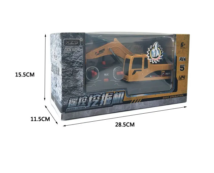 RC Truck Toys 5CH Excavator Alloy 2.4G Backhoes Bulldozer Remote Control Digger Engineering Vehicle Model Electronic Kids Toys