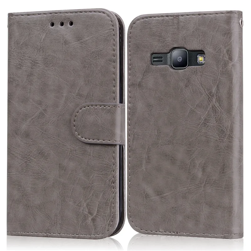 Gray Кожаный флип-чехол для Samsung Galaxy J1 6, мягкий силиконовый чехол-кошелек J120 J120F/ds, флип-чехол для Samsung J1, чехол для телефона - Цвет: Gray