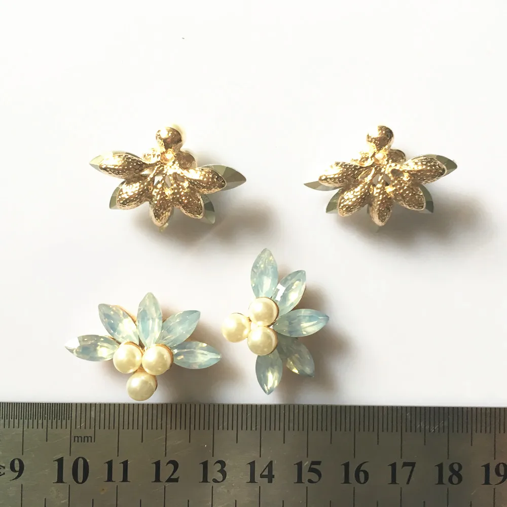 5 шт./лот пуговицы со стразами в форме цветка из сплава украшения для волос сделай