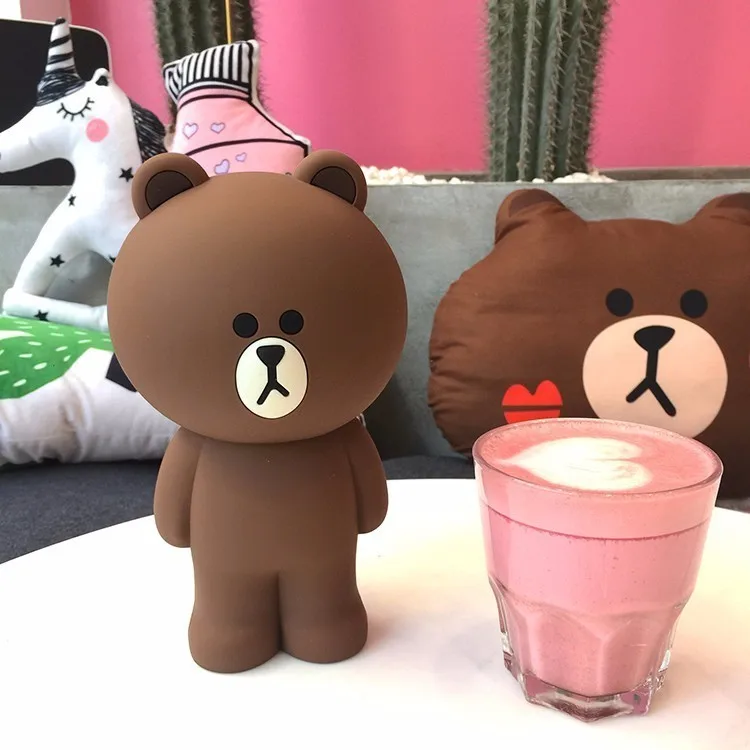 Brown Bear Милый чехол-пенал с объемным рисунком из мультфильма, кавайный корейский Чехол-пенал из силикагеля, подарок для девочек и мальчиков, школьные принадлежности - Цвет: Brown Bear