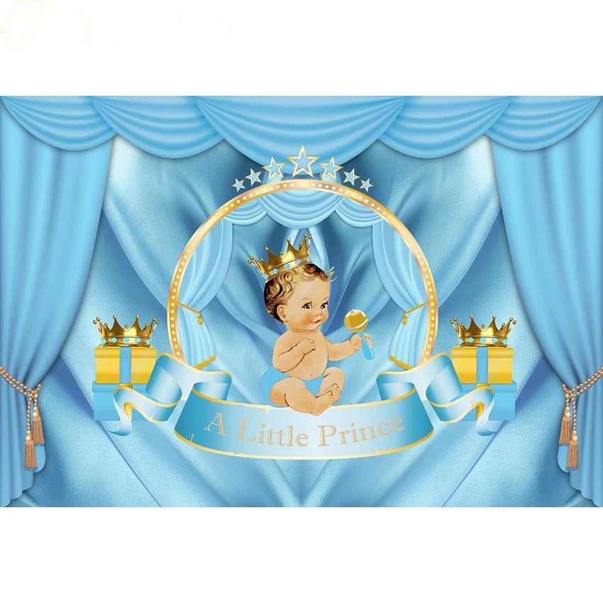 

blue curtain little prince happy birthday baby child photo background photography backdrops quality vinyl