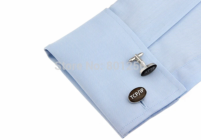 HTTP & TCP/IP серые цветные буквы символы Интернета стильные запонки|cuff buttons|cufflinks