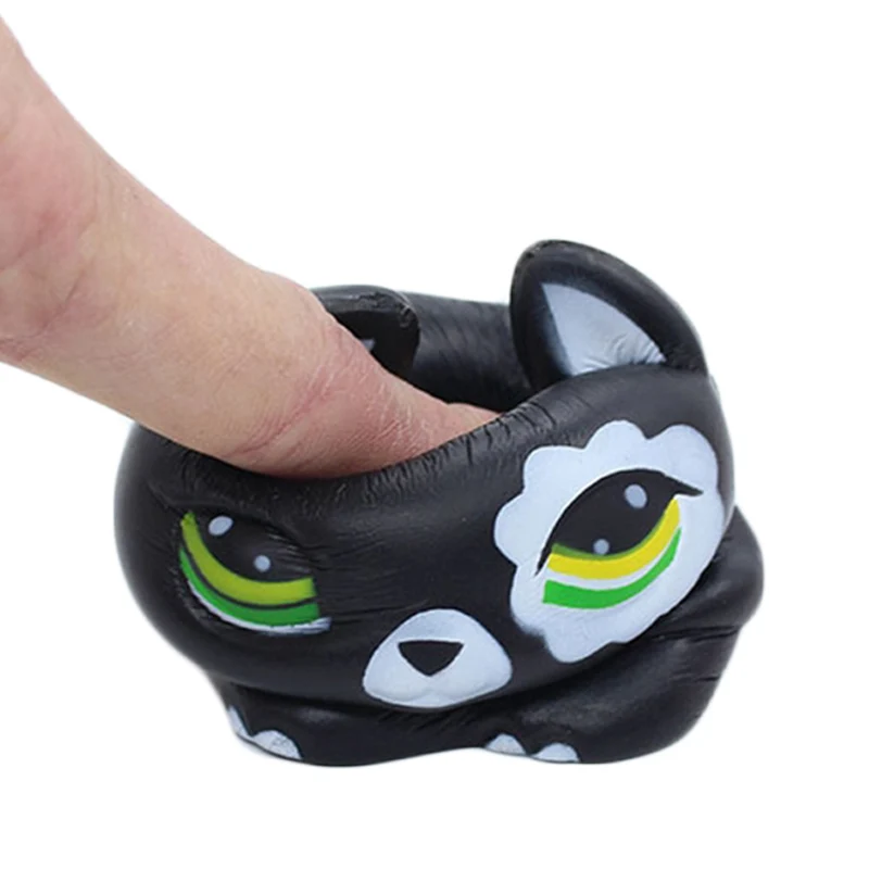 Kawaii Black Kitty Cat Мягкий имитационный хлеб Ароматические игрушки для снятия стресса для маленьких детей вечерние подарки на Рождество 11x7x6 см