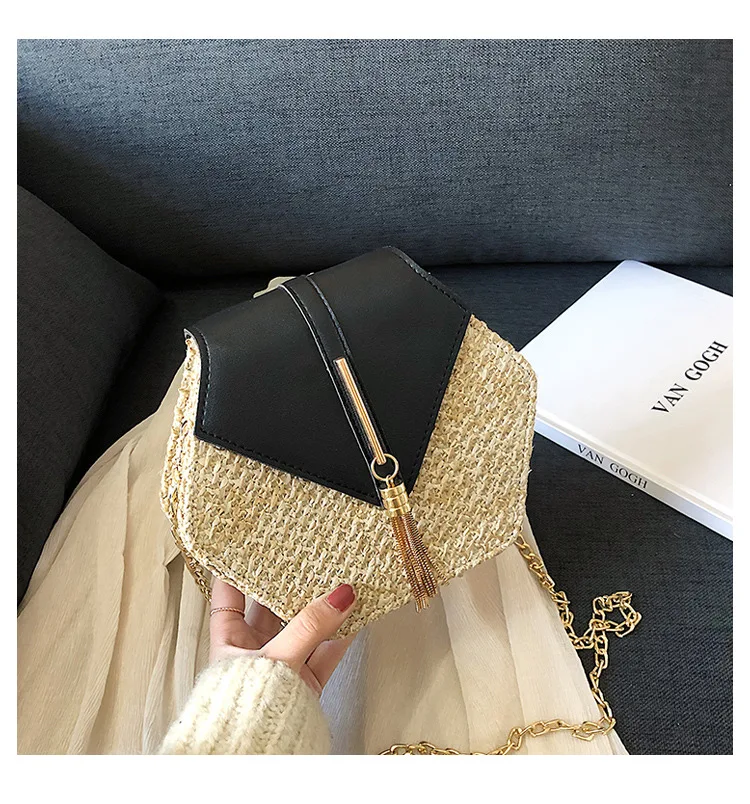 Соломенная Сумка для женщин 2019 Новая мода из искусственной кожи сумки летние