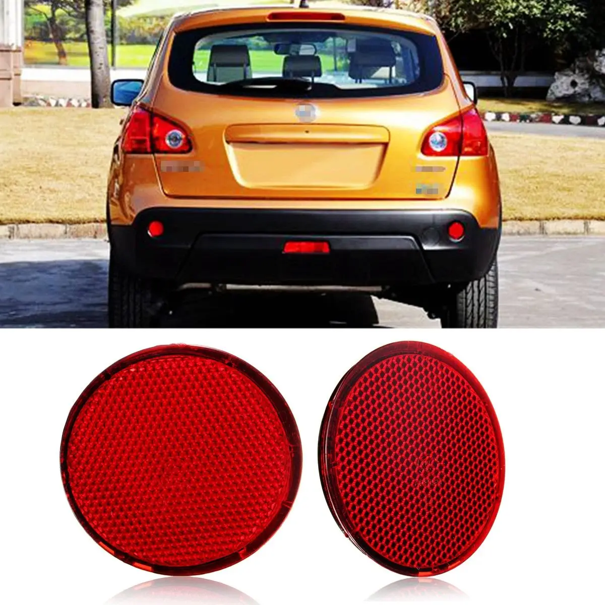 Пара светоотражателей левого и правого заднего бампера s Круглый стоп-сигнал