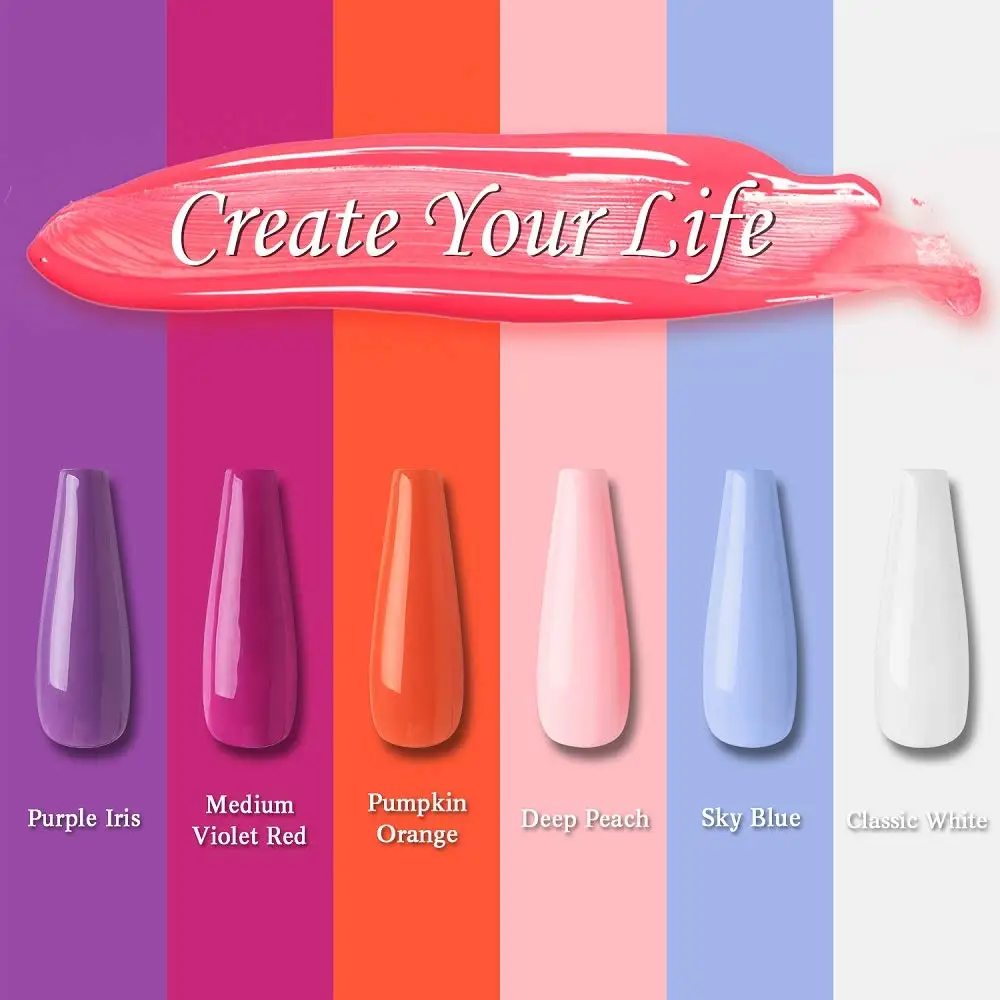 Makartt UV Gel Nail Polish Set Starter Kit DIY Home Gel Kit Set with 6 Colors 24W LED Nail Dryer Lamp Base Top Coat and Manicure