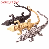 granny chic bracelet men stainless steel punk crocodile mens cuff bracelets bracelets bangles casting jewelry wristband